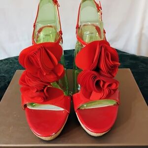 Red Floral Women's Sandals